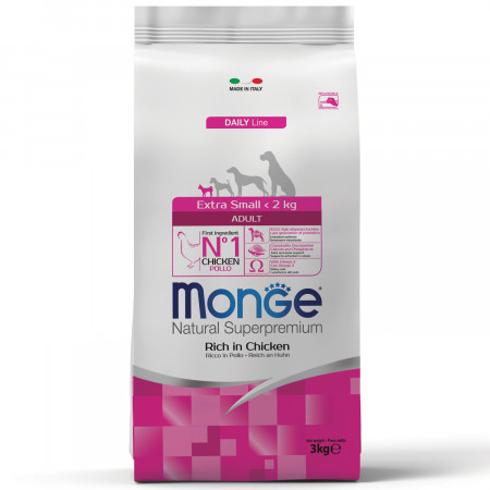 Monge Dog Extra Small корм для взрослых собак миниатюрных пород с курицей 3 кг