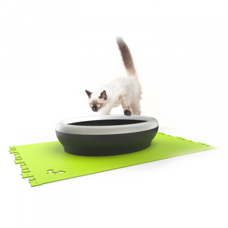 United Pets туалет-лоток "Vicci-Cat" с совком+подставкой в комплекте 53х40х16/13х10х26 черный