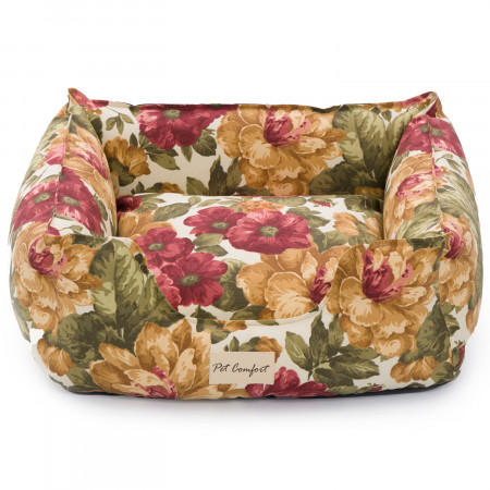 Лежанка Pet Comfort для кошек и собак мелких пород, Alpha Merta 07, размер S 50х60 см, мультиколор-цветы
