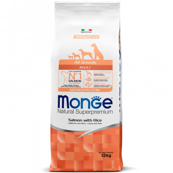 Monge Dog Monoprotein корм для собак всех пород лосось с рисом 12 кг