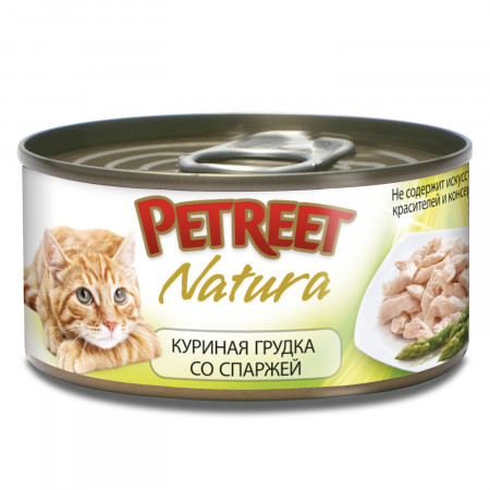 Petreet консервы для кошек куриная грудка со спаржей 70 г