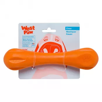 West Paw Zogoflex игрушка для собак гантеля Hurley L 21 см оранжевая