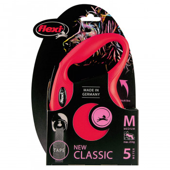 flexi рулетка New Classic M (до 25 кг) 5 м лента красная