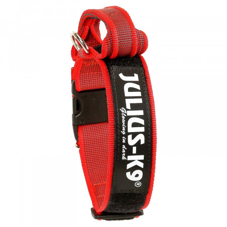 JULIUS-K9 ошейник для собак Color & Gray (38-53см/4см), с закрытой ручкой, красно-серый
