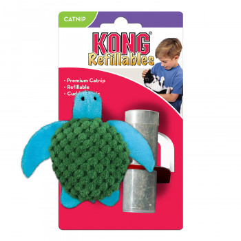 Игрушка KONG для кошек "Черепашка" 9 см с тубом кошачьей мяты
