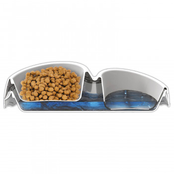BAMA PET миска для собак двойная CIOTOLOTTO M 1500-1200 мл 44х57х12h см, синяя