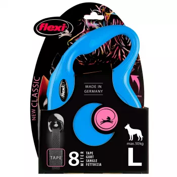 flexi рулетка New Classic L (до 50 кг) лента 8 м синяя