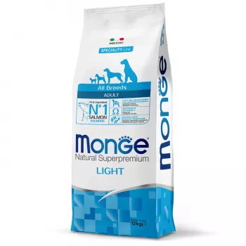 Monge Dog Speciality Light корм для собак всех пород низкокалорийный лосось с рисом 12 кг