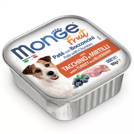Monge Dog Fruit консервы для собак индейка с черникой 100г