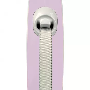 flexi рулетка NEW LINE Comfort S (до 15 кг) лента 5 м серый/розовый