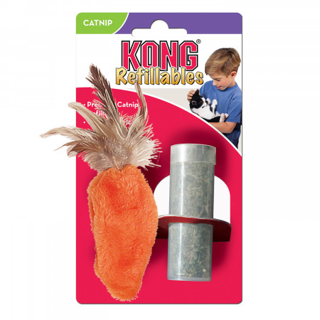 Игрушка KONG для кошек "Морковь", 15 см, плюш с тубом кошачьей мяты