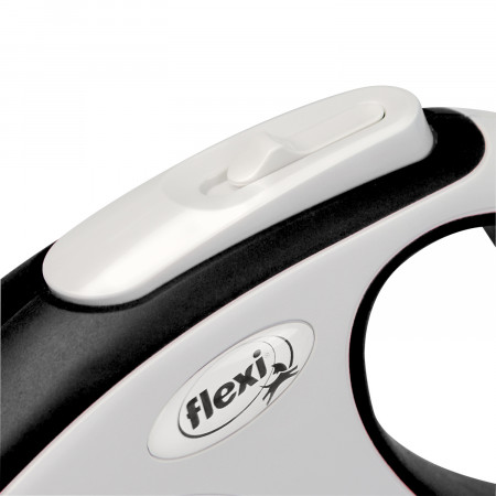 flexi рулетка NEW LINE Comfort M (до 25 кг) лента 5 м серый/черный