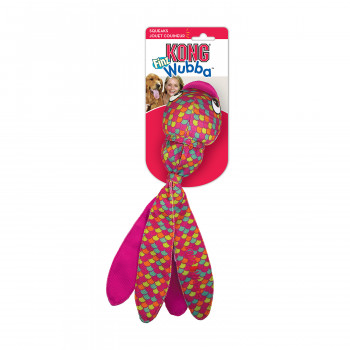 Игрушка KONG для собак Wubba Finz Рыба, размер S, с пищалкой, розовая