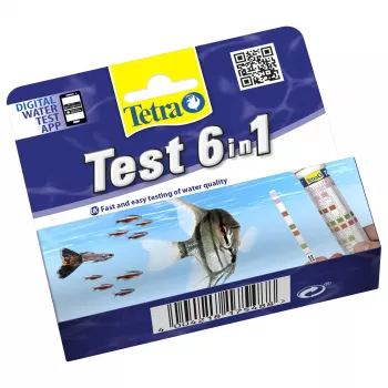 TetraTest 6 в 1 GH/KH/NO2/NO3/pH/Cl полоски для пресной воды 25 шт.