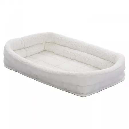 Лежанка MidWest Double Bolster для собак и кошек флисовая с двойным бортом 55х30 см, белая