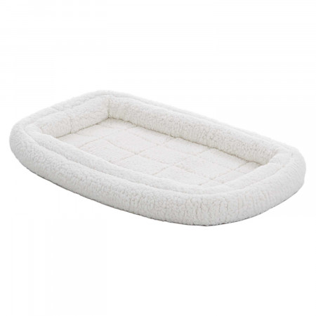 Лежанка MidWest Double Bolster для собак и кошек флисовая с двойным бортом 55х30 см, белая