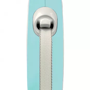 flexi рулетка NEW LINE Comfort S (до 15 кг) лента 5 м серый/голубой