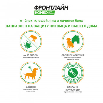 BI Фронтлайн Комбо капли для собак  для защиты от клещей и блох 10-20 кг, M пипетка 1,34 мл