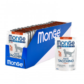Monge Cat Monoprotein Pouch паучи для кошек индейка 85г