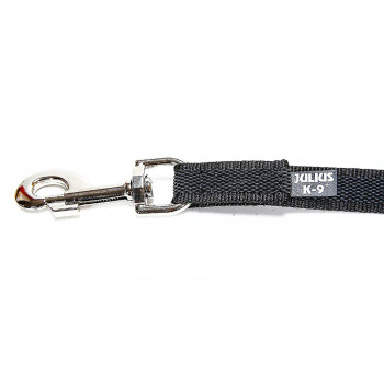 JULIUS-K9 поводок для собак Color & Gray Super-grip 2/500см, с ручкой, до 50 кг, черно-серый