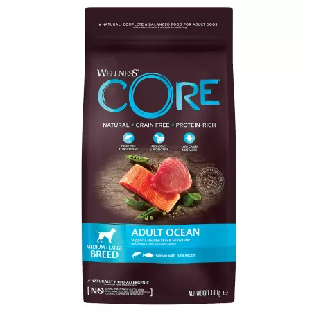 CORE Корм из лосося с тунцом для взрослых собак средних и крупных пород 1,8 кг