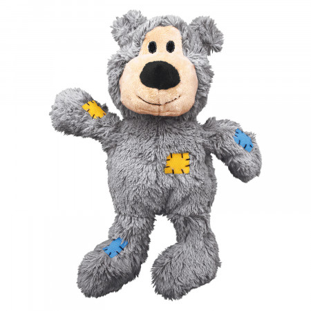 Игрушка KONG WildKnots для собак мелких и средних пород "Мишка" 18 см, плюш с канатом внутри, в ассортименте