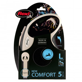 flexi рулетка NEW LINE Comfort L (до 60 кг) лента 5 м серый/черный