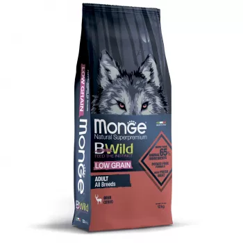Monge Dog BWild LOW GRAIN низкозерновой корм из мяса оленя для взрослых собак всех пород 12 кг