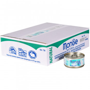 Monge Cat Natural консервы для кошек морепродукты с курицей 80г
