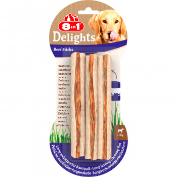 8in1 DELIGHTS Beef палочки с говядиной для мелких и средних собак 13 см 3 шт