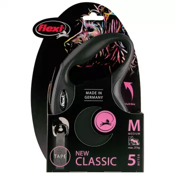flexi рулетка New Classic M (до 25 кг) 5 м лента черная