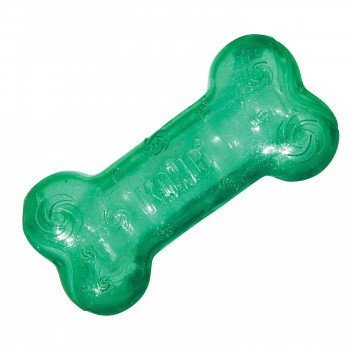 Игрушка KONG Squeezz для собак Crackle хрустящая косточка, размер M, 15х4 см, цвета в ассортименте