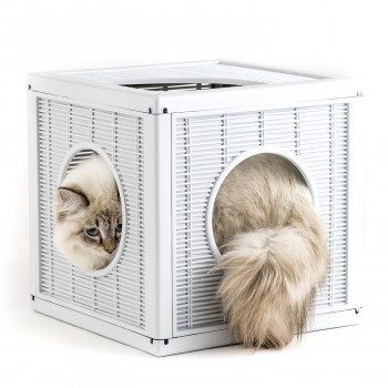 BAMA PET домик для кошек QUBLO 35x35x35h см, белый