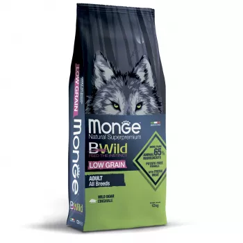 Monge Dog BWild LOW GRAIN низкозерновой корм из мяса дикого кабана для взрослых собак всех пород 12 кг
