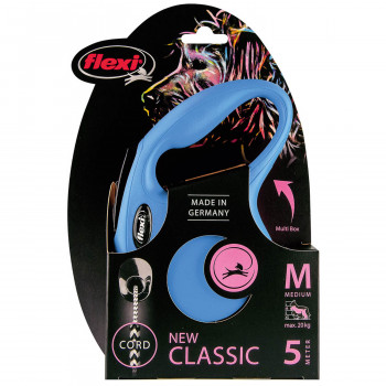 flexi рулетка New Classic М (до 20 кг) 5 м трос синяя