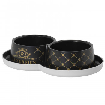 Moderna Luxurious миска Double двойная 350 мл, пластик, черная