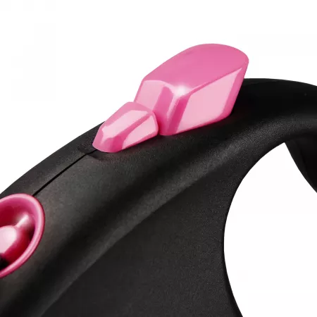 flexi рулетка Black Design M (до 25 кг) 5 м лента черный/розовый
