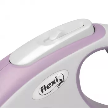 flexi рулетка NEW LINE Comfort S (до 15 кг) лента 5 м серый/розовый