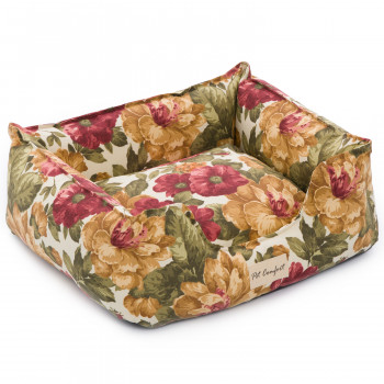 Лежанка Pet Comfort для кошек и собак мелких пород, Alpha Merta 07, размер S 50х60 см, мультиколор-цветы